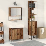 Cumpara ieftin Set de mobilier pentru baie 3 buc. Maro Lemn prelucrat
