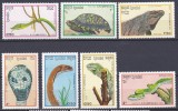 DB1 Fauna Cambodgia 1988 Reptile Serpi Soparle 7 v. MNH, Nestampilat