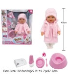 Bebe Interactiv cu Haine de Iarnă și Oliță, 45 Cm