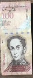 (ORIX) Bancnota Venezuela 100 Bolivares 2014 - Colecție / Hiperinflație / Simon Bolivar
