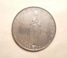 VATICAN 50 LIRE 1963 foto