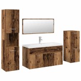 Cumpara ieftin Set mobilier de baie, 5 piese, lemn vechi, lemn prelucrat