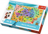 Puzzle trefl educational 44 cu harta romaniei