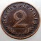 2.816 GERMANIA 2 REICHSPFENNIG 1938 F EROARE