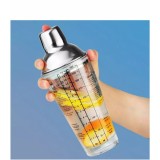 Shaker pentru Cocktail cu retete, Sticla si Otel inoxidabil, 400 ml