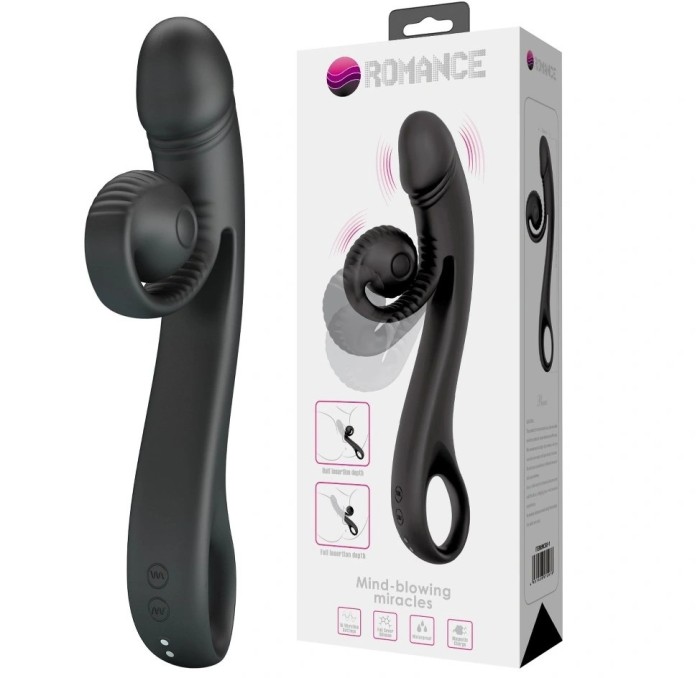 Vibrator Rabbit Beau Snail, 10 Moduri Vibratii, Silicon, USB Magnetic, Negru, 23 cm