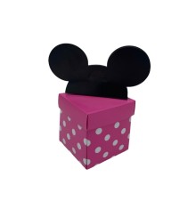 Cutie Din Carton pentru dulciuri, model Minnie Mouse, roz, 7.3 cm x 7.3 cm