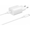 Incarcator Retea cu Cablu USB-C Samsung EP-TA800W + DA705BWE, 25W, 3A, 1 x USB-C, Alb GP-PTU021SOAWQ