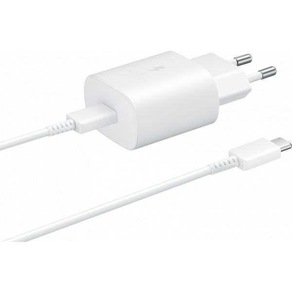 Incarcator Retea cu Cablu USB-C Samsung EP-TA800W + DA705BWE, 25W, 3A, 1 x USB-C, Alb GP-PTU021SOAWQ