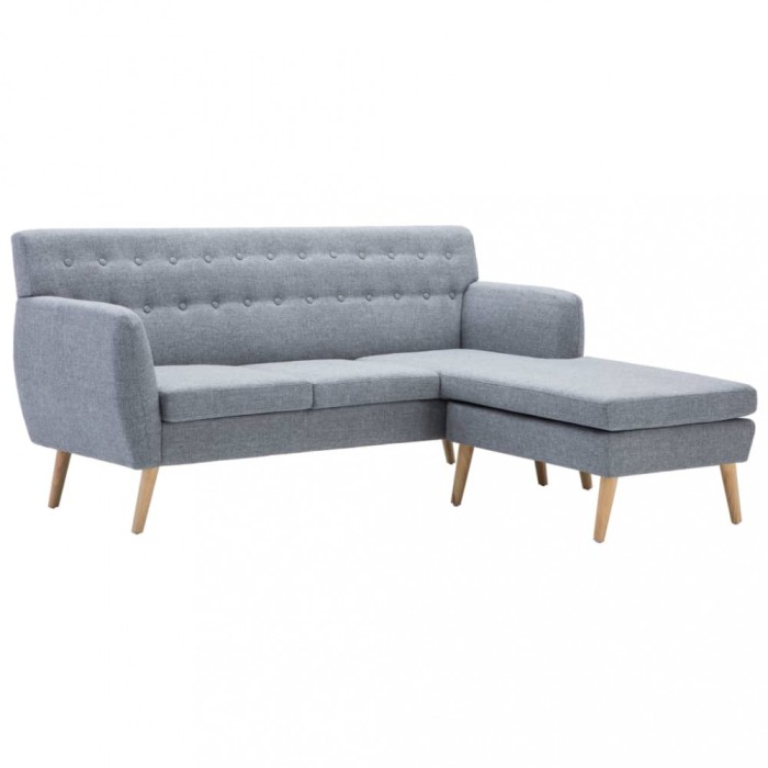 Canapea forma L, textila, 171,5 x 138 x 81,5 cm, albastru