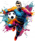 Cumpara ieftin Sticker decorativ, Jucator Fotbal, Albastru, 71 cm, 1335STK-13