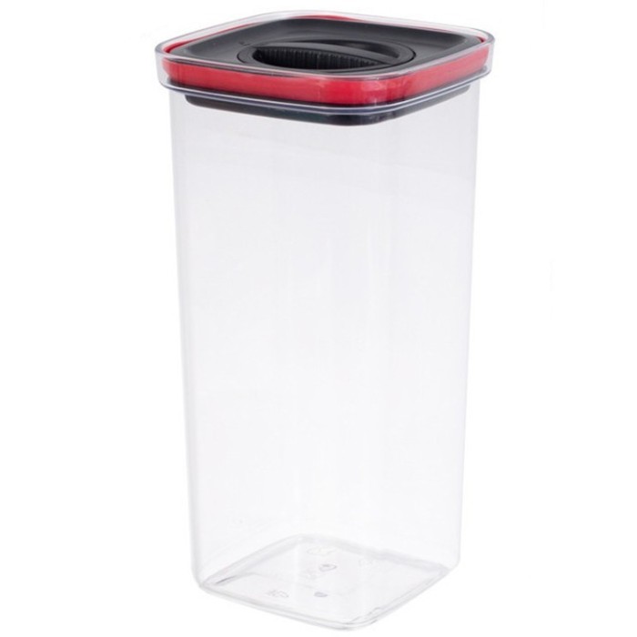 Cutie de Depozitare Alimente, Cyrax, Cutie de tip Container, Recipient pentru Cereale in Bucatarie, 11.5 x 11.5 x 23 cm, volum 2000 ml, Transparenta c