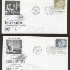 UN New York 1958 Atomic agency Mi.66-67 FDC UN.181