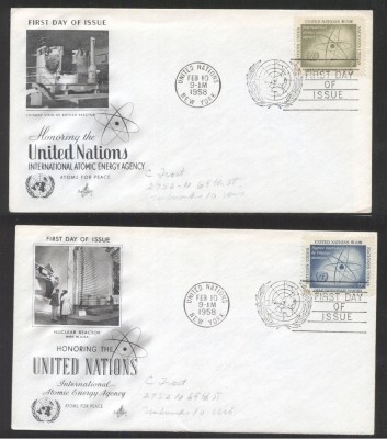 UN New York 1958 Atomic agency Mi.66-67 FDC UN.181 foto