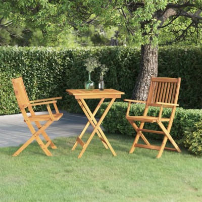 Gossi set mobilier gradina pliabil, 3 piese, lemn masiv acacia foto