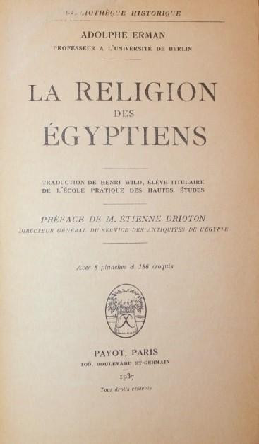 LA RELIGION DES EGYPTIENS