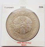 1901 Insula Man 1 crown 1982 Elizabeth II (World Cup) Spain km 92, Europa