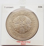 1901 Insula Man 1 crown 1982 Elizabeth II (World Cup) Spain km 92, Europa