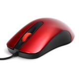Mouse USB, Omega 45268 OM-520, cu cablu 1.2 m, 3 butoane, 1000 dpi, rosu cu negru