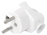 Conector alimentare AC alb 2P PE 250V 16A 3 pini