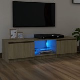 vidaXL Comodă TV cu lumini LED, stejar sonoma, 140x40x35,5 cm