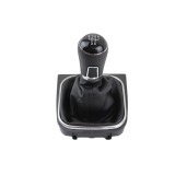 Nuca schimbator cu manson, Emzone, Plastic/Piele ecologica, Compatibil cu VW, 5 viteze, Negru