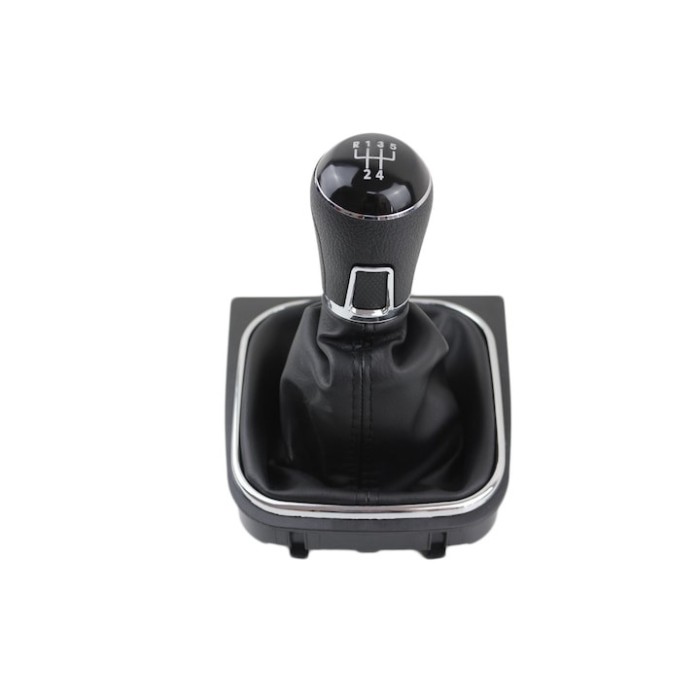 Nuca schimbator cu manson, Emzone, Plastic/Piele ecologica, Compatibil cu VW, 5 viteze, Negru