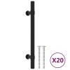 Manere de dulap, 20 buc., negru, 128 mm, otel inoxidabil
