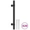 Manere de dulap, 20 buc., negru, 128 mm, otel inoxidabil