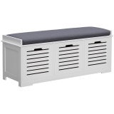 HOMCOM Banc pentru pantofi dulap pentru pantofi cu 3 sertare și pernă detașabilă, dim. 108l x 35A x 43&Icirc; cm, alb | Aosom Romania