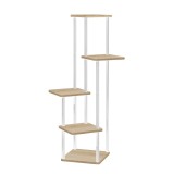 Suport flori metal alb lemn stejar sonoma Adite 30x30x106.5 cm