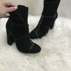 Cizme botine dama negre cu toc marime 39+CADOU