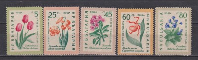 BULGARIA 1960 FLORA MI. 1165-1169 MNH LIPSA VAL. 1164 foto