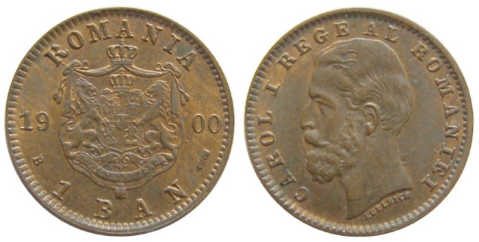 u940 ROMANIA 1 BAN 1900 aUNC APROAPE NECIRCULATA cu luciu partial