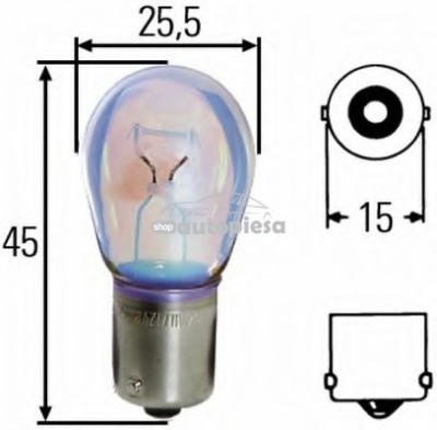 Bec P21W 12V 21W BA15s HELLA 8GA 002 073-121 foto