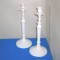Pereche sfesnice inalte, Art Deco, alama, vopsite electrostatic, cca. 1940-50