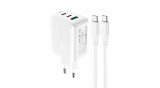 &Icirc;ncărcător 2 &icirc;n 1 Acefast, 2x USB tip C / USB 65W, PD, QC 3.0, AFC, FCP (set cu cablu), alb (A13-white)