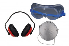 Set ochelari de protectie, masca praf, casti antifonice, Topstrong foto