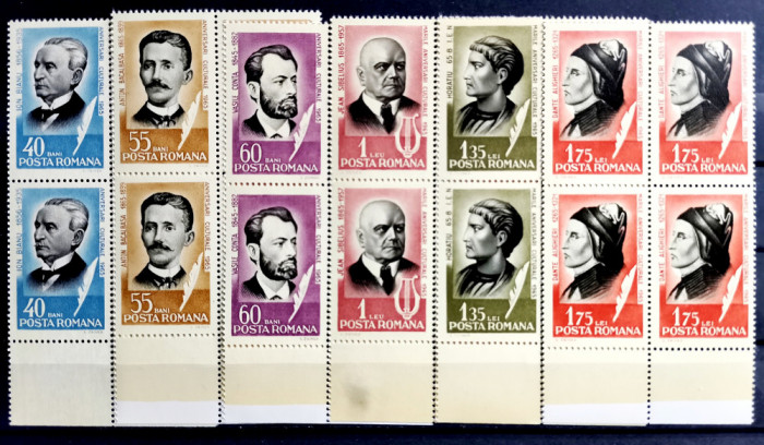 ROMANIA 1965 - Aniversari culturale - Bloc de 4 - MNH** - LP 606