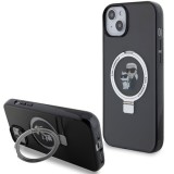 Husa pentru iPhone 15 / iPhone 14 / iPhone 13 - Karl Lagerfeld Hardcase Ring Stand MagSafe (KLHMP14SHMRSKCK) - Karl&amp;Choupette