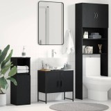 vidaXL Dulap chiuvetă de baie, stejar negru 60x33x60 cm lemn prelucrat