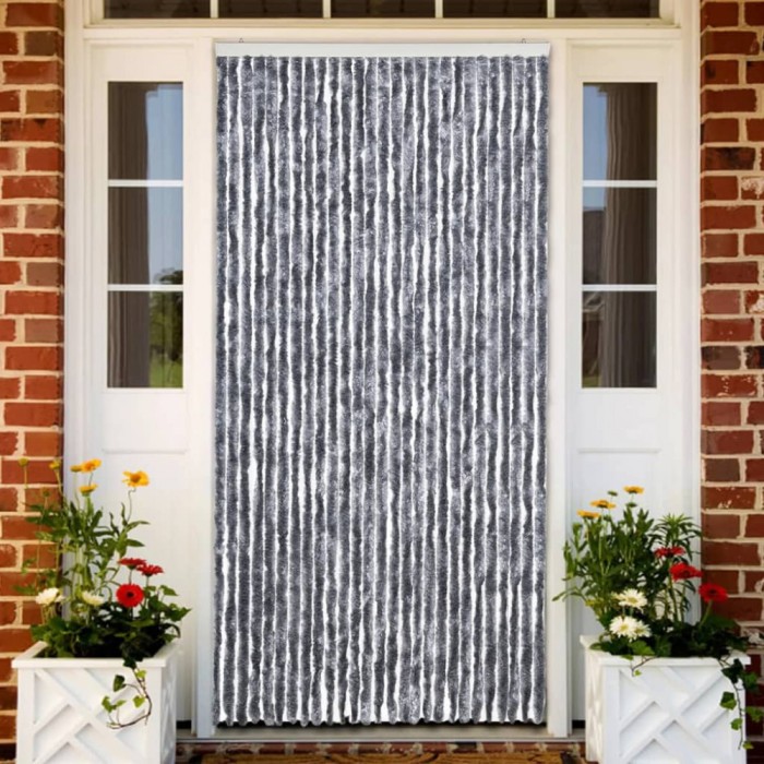 vidaXL Perdea pentru insecte, argintiu, 118 x 220 cm, Chenille