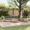 VidaXL Set de Bănci pentru Grădină cu pernă 5 pcs Maro și gri 3356871