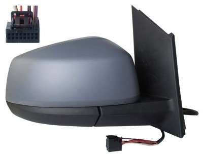 Oglinda exterioara Volkswagen Caddy, 11.2020-, montare stanga, reglaj electric; carcasa neagra; incalzit; sticla convexa; geam cromat; rabatabil; 16 foto