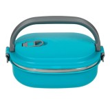 Caserola izotermica pentru alimente, cu maner, plastic, turcoaz, 700ml, 20x15x8cm, Oem