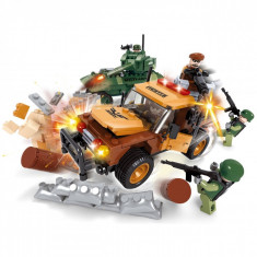 Set cuburi lego model vehicule militare,406 piese, multicolor foto