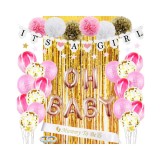 Set 31 baloane si accesorii pentru asteptarea bebelusului It&#039;s a girl