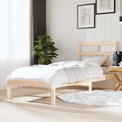 vidaXL Cadru de pat Small Single 2FT6, 75x190 cm, lemn masiv foto