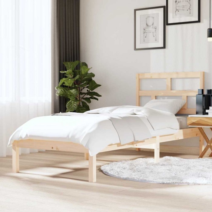 vidaXL Cadru de pat Small Single 2FT6, 75x190 cm, lemn masiv
