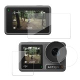 Set sticla protectie display si lentila Telesin, pentru camera DJI Osmo Action 3